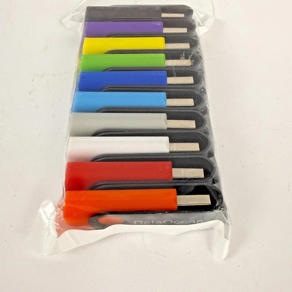 DataOcean 10 Pack 64GB USB 2.0 Flash Drives Mixed Colors Thumb Memory Sticks NWT